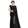 Plain black saree
